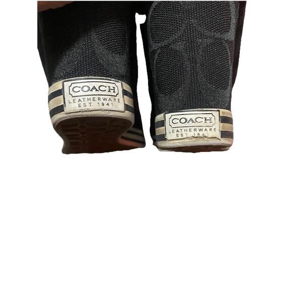 Coach Sweetie Black Sneaker Bow Wedges Shoes Vintage Y2K Logo Size 8 - Picture 5 of 6